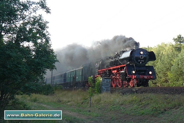 03 1010 mit Sonderzug bei Lehnitz am 09.08.2009 Baureihe 03.10 DR-Reko - Bahn-Galerie.de